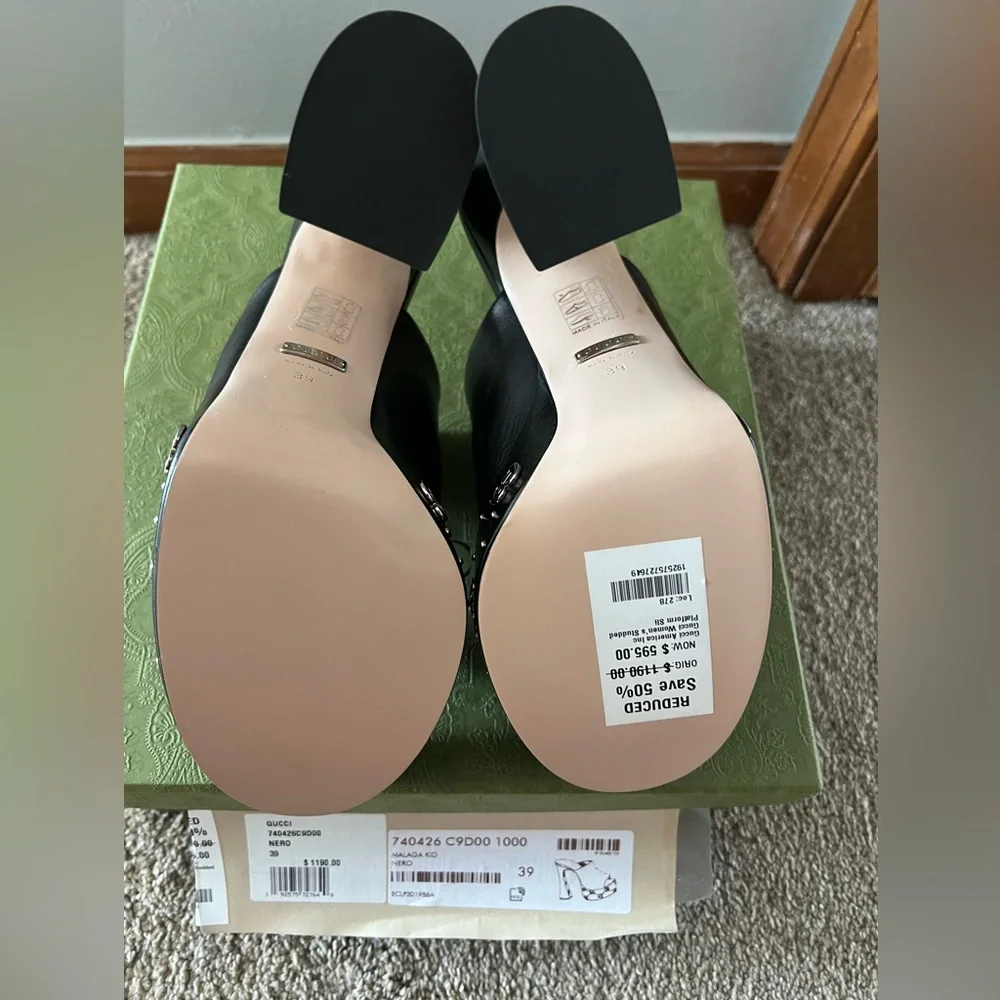 Gucci black platform mules with silver logos - Picture 11 of 15